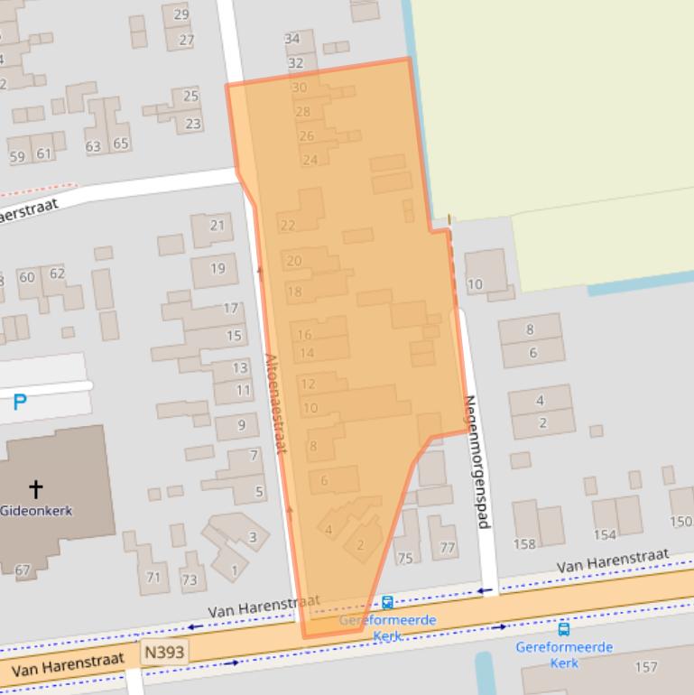 Kaart van postcodegebied 9076BK.