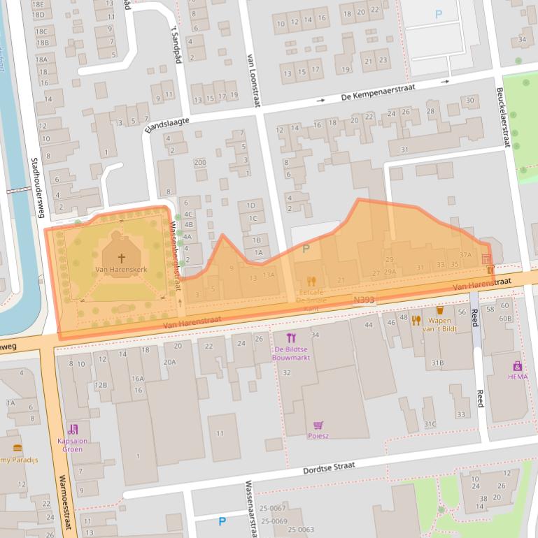Kaart van postcodegebied 9076BS.