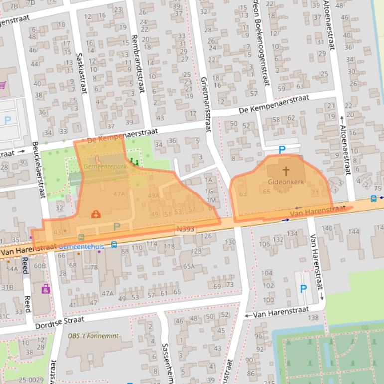 Kaart van postcodegebied 9076BT.