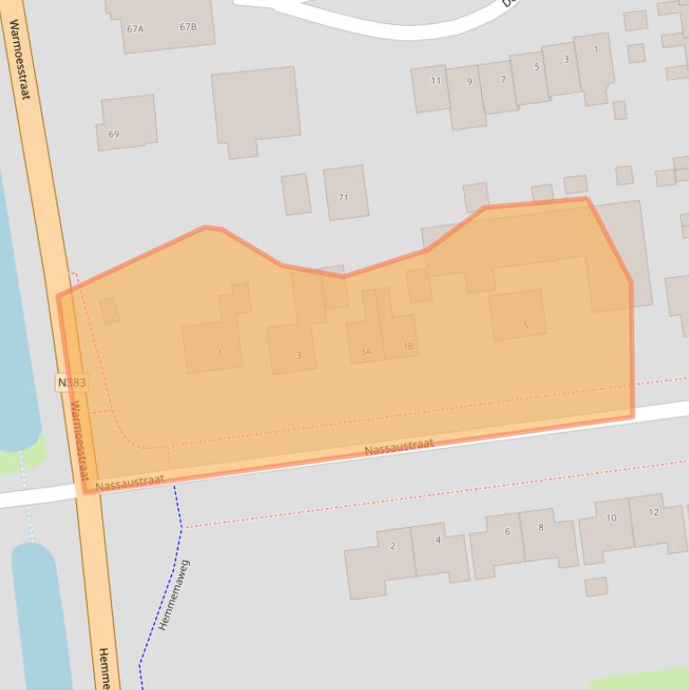 Kaart van postcodegebied 9076CB.