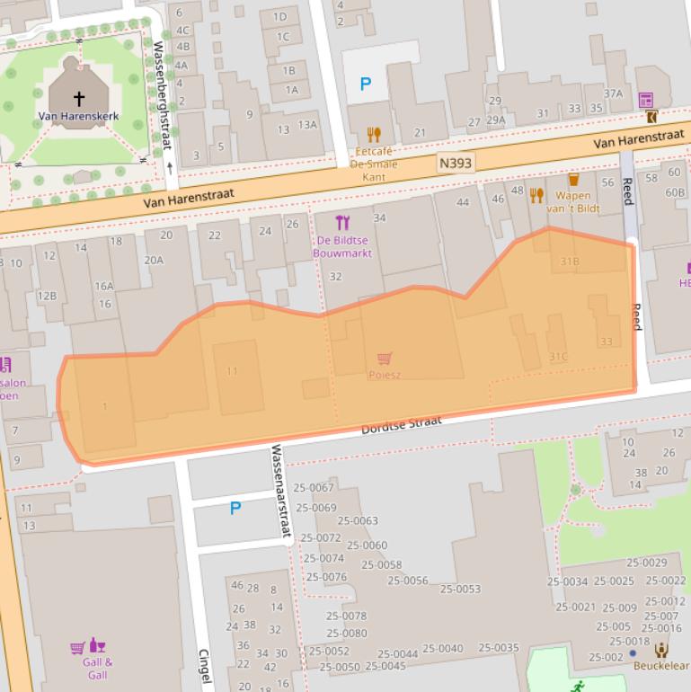 Kaart van postcodegebied 9076CL.
