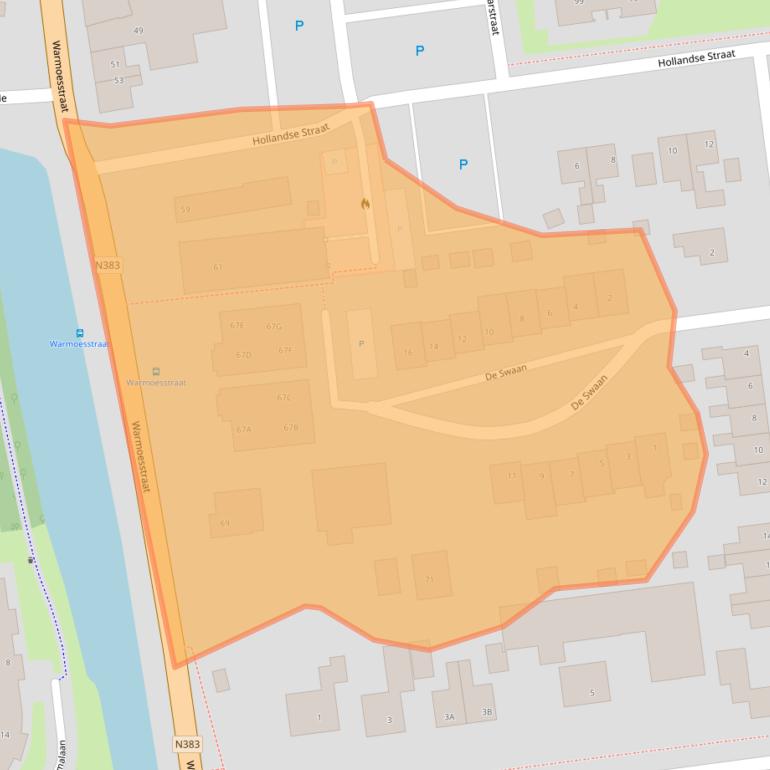 Kaart van postcodegebied 9076DM.