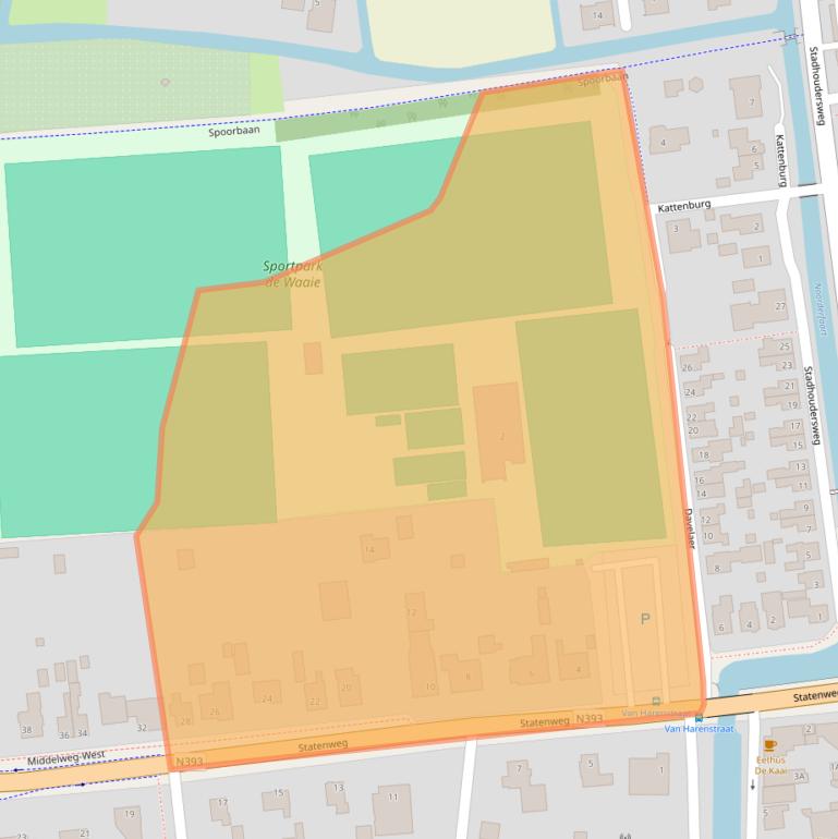 Kaart van postcodegebied 9076DS.