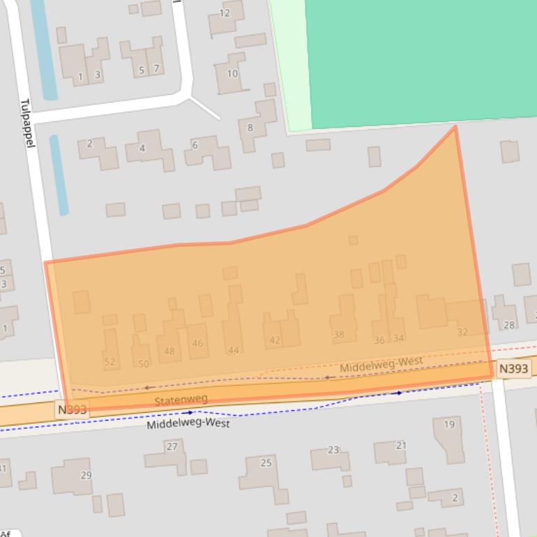 Kaart van postcodegebied 9076DT.