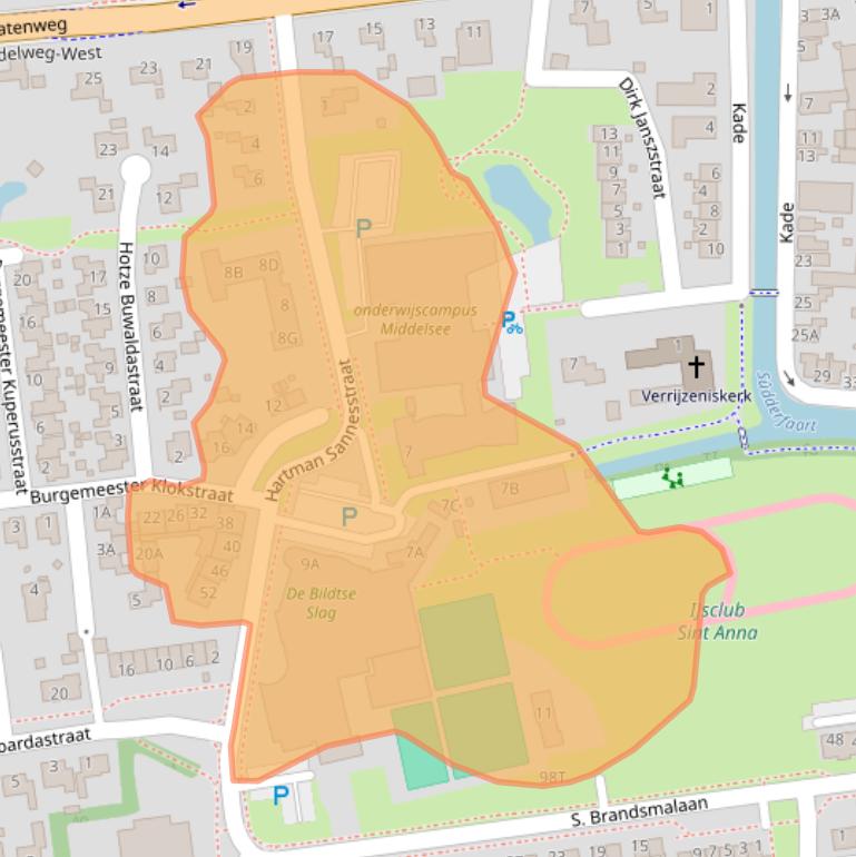 Kaart van postcodegebied 9076EB.