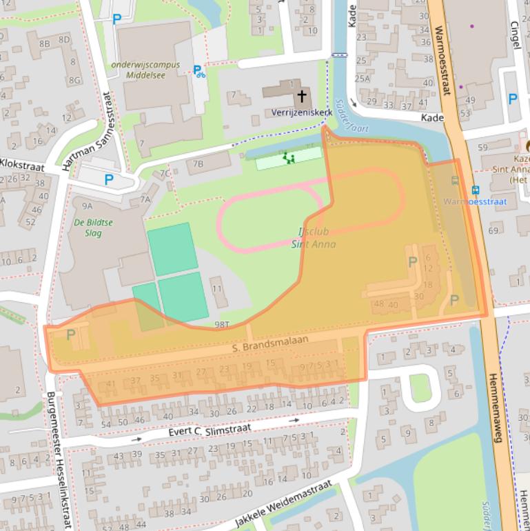 Kaart van postcodegebied 9076ED.