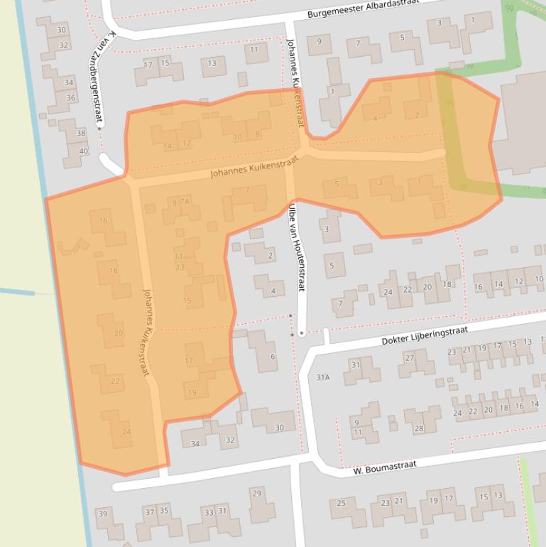 Kaart van postcodegebied 9076ER.