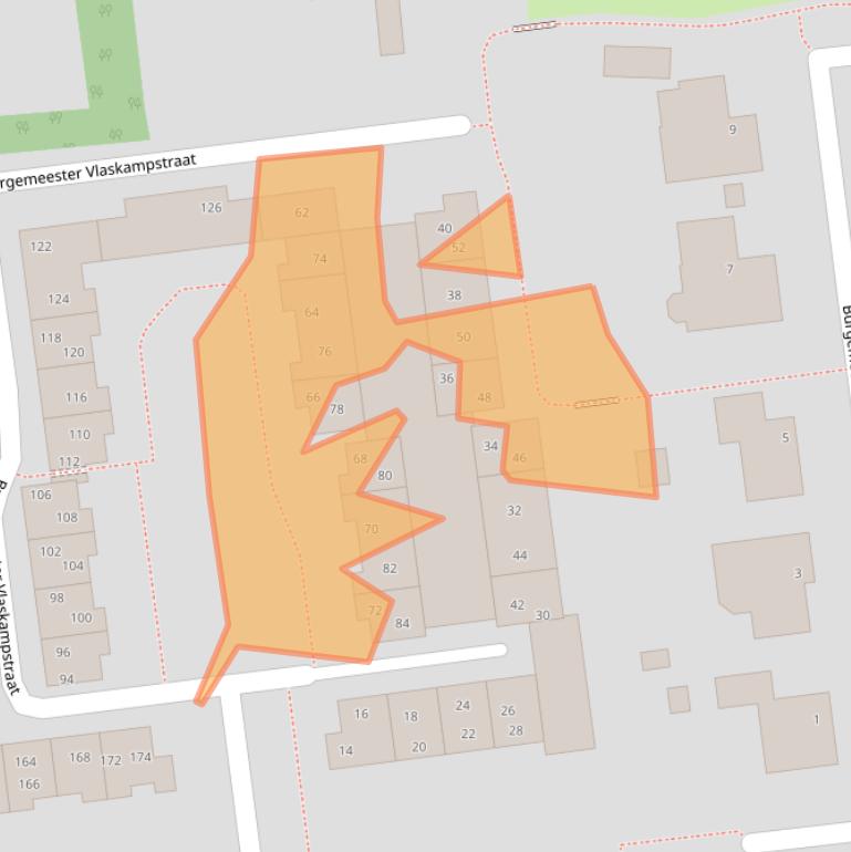 Kaart van postcodegebied 9076EW.