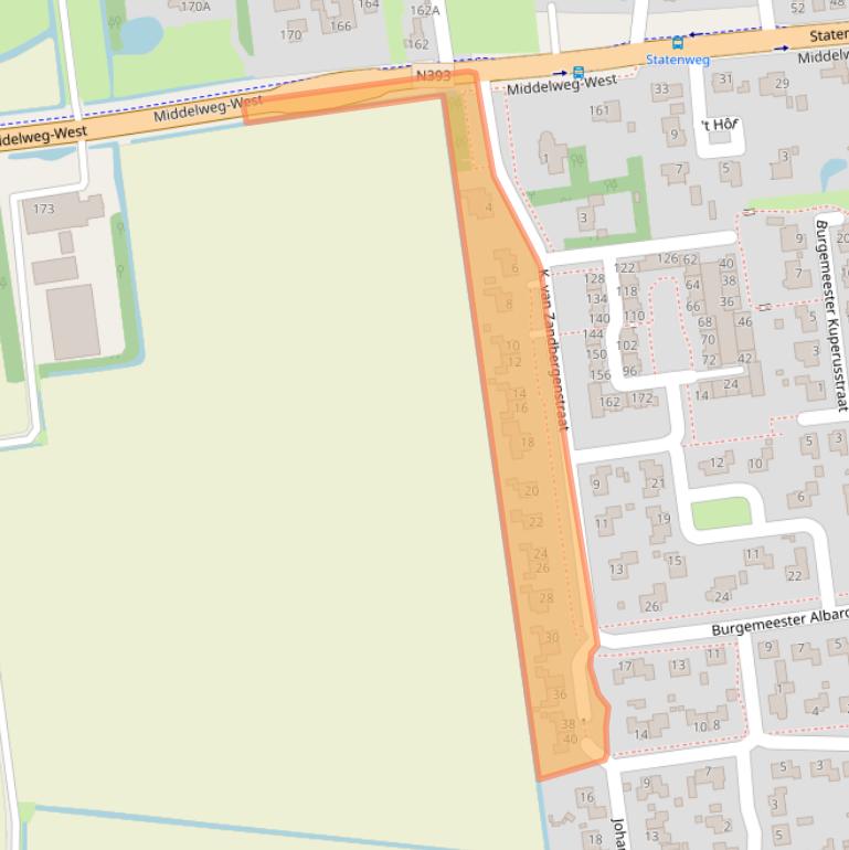 Kaart van postcodegebied 9076GB.