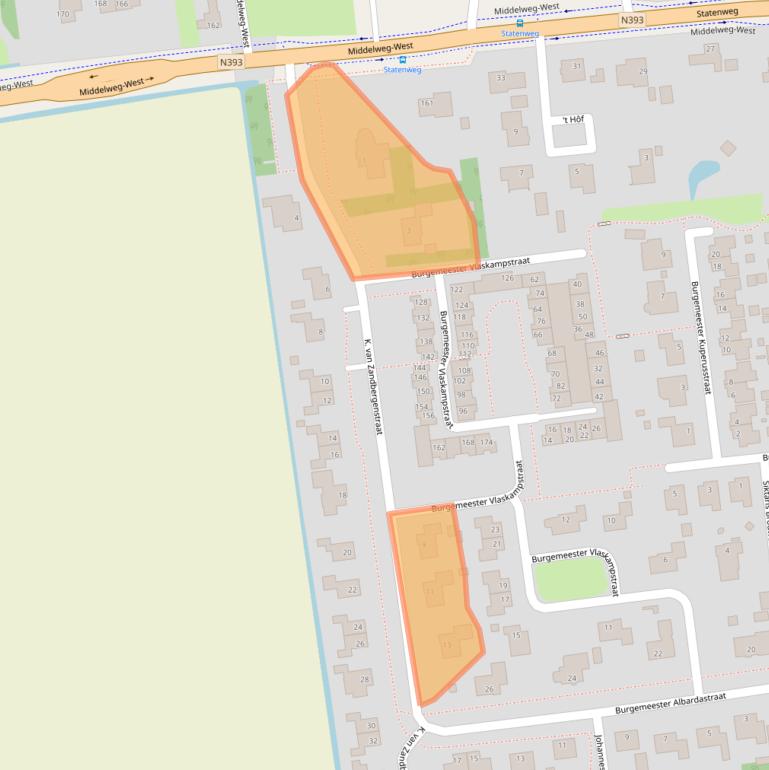 Kaart van postcodegebied 9076GC.