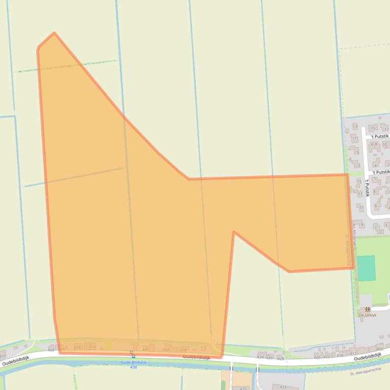 Kaart van postcodegebied 9076GN.