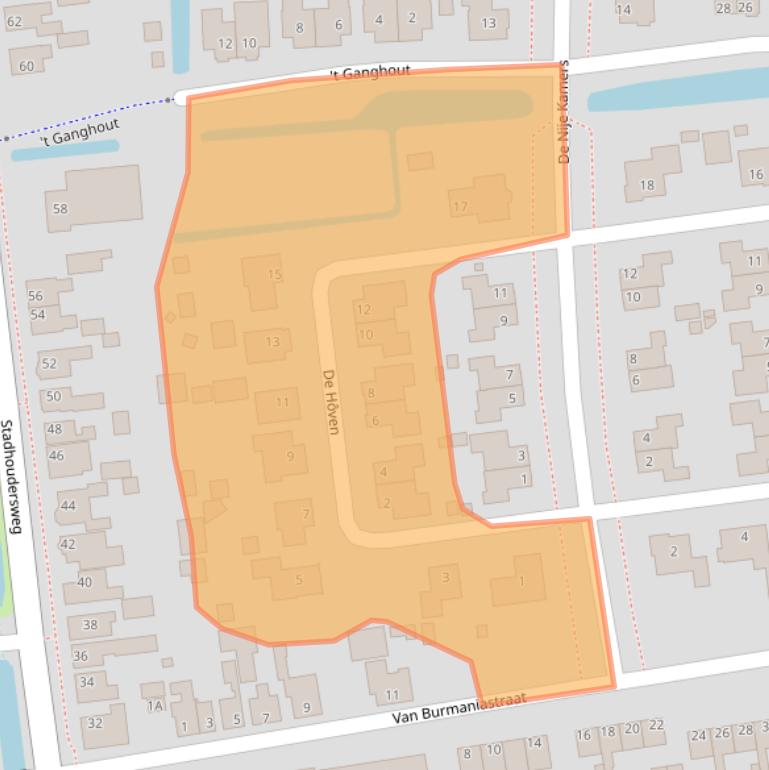 Kaart van postcodegebied 9076JE.