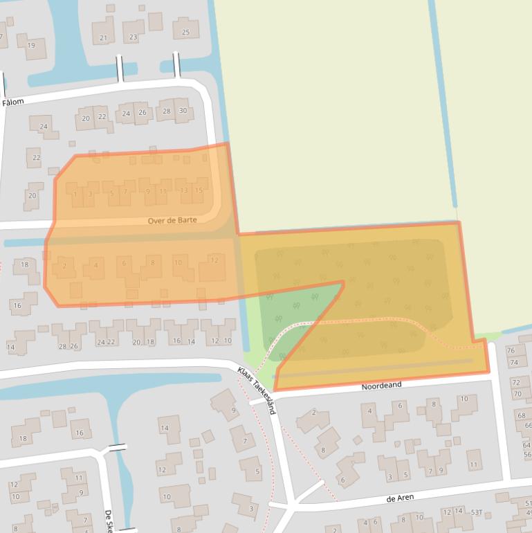 Kaart van postcodegebied 9076JK.