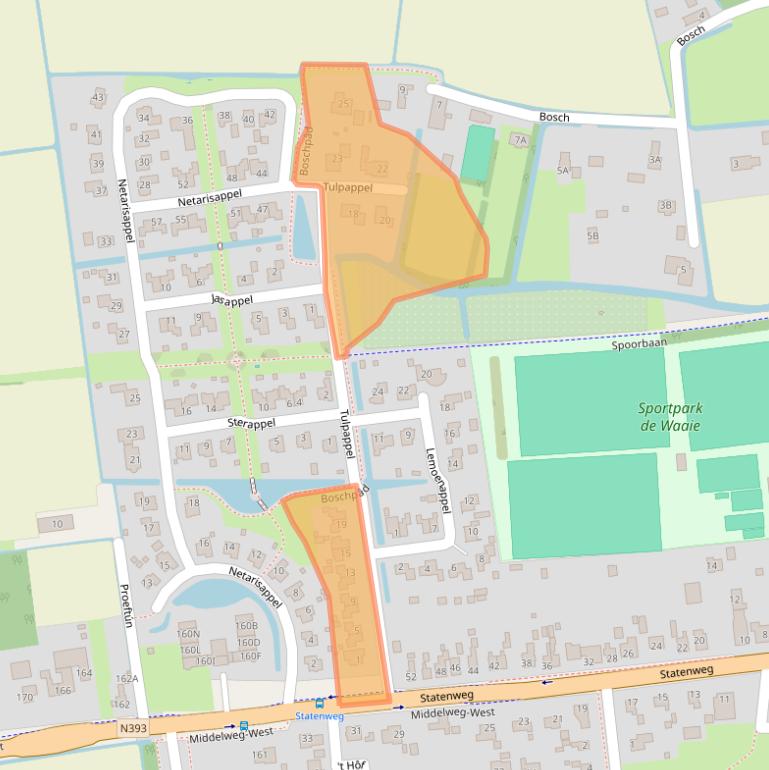 Kaart van postcodegebied 9076LA.