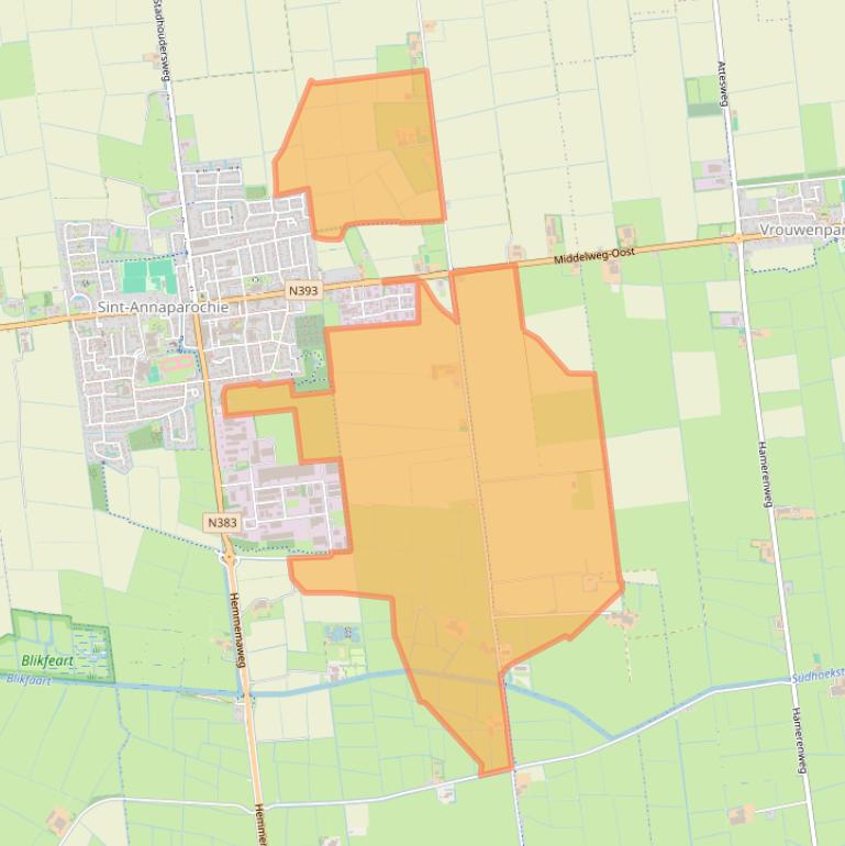 Kaart van postcodegebied 9076PK.