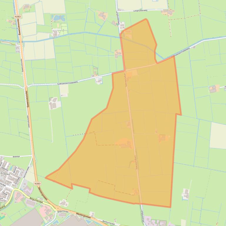 Kaart van postcodegebied 9076PS.