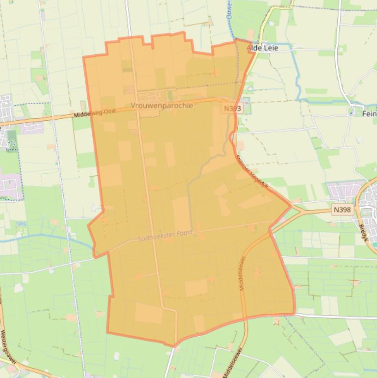 Kaart van postcodegebied 9077.