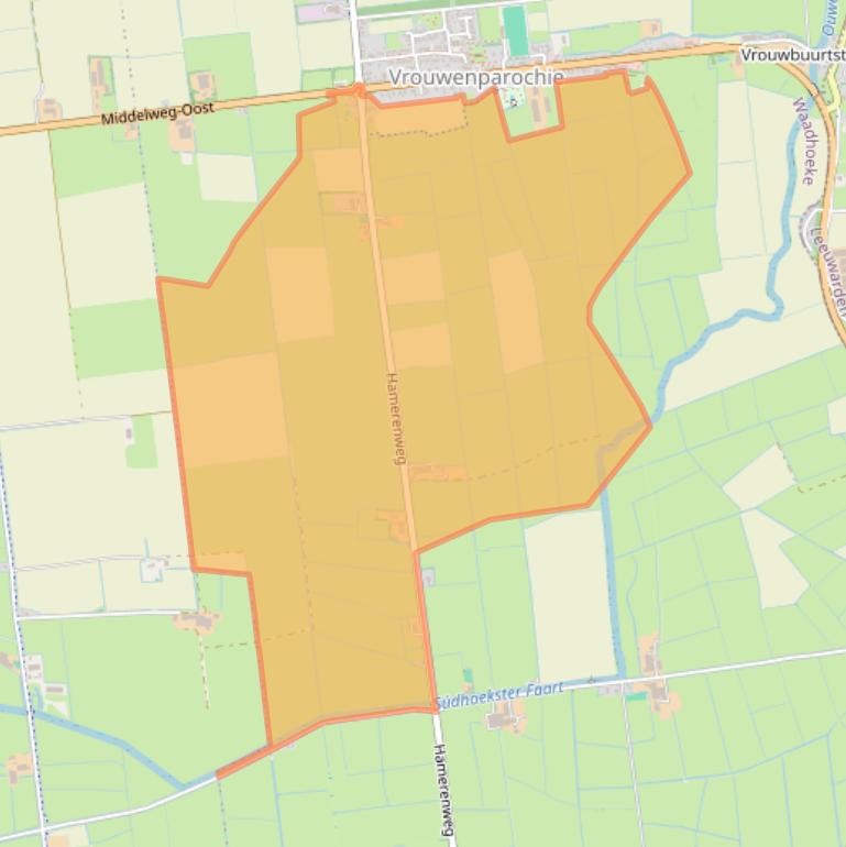 Kaart van postcodegebied 9077PM.