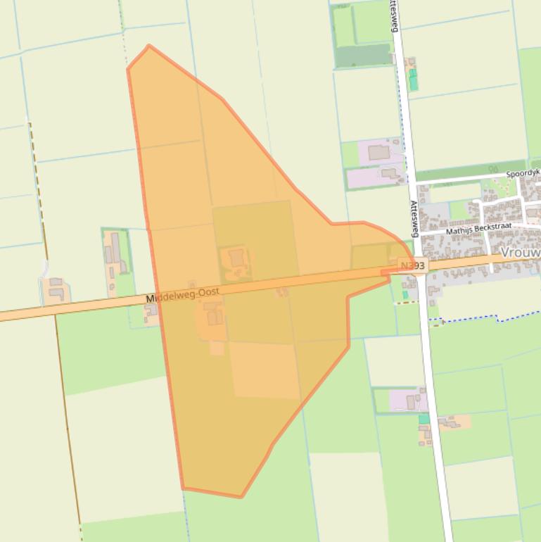 Kaart van postcodegebied 9077SB.