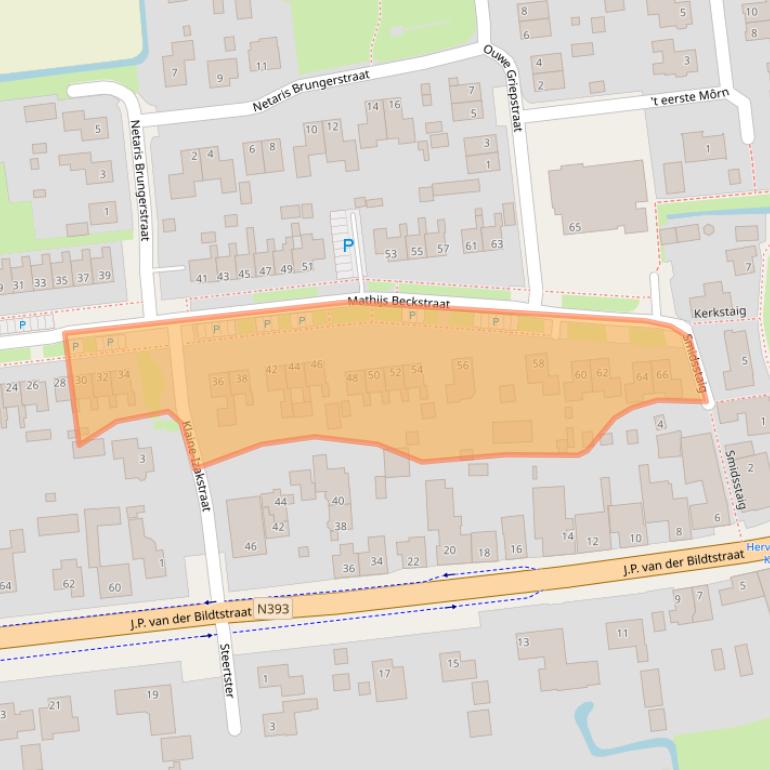 Kaart van postcodegebied 9077SJ.