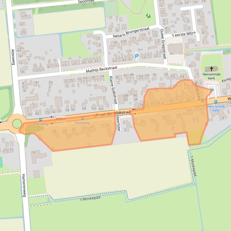 Kaart van postcodegebied 9077SK.