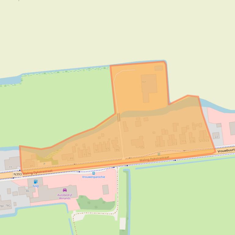 Kaart van postcodegebied 9077ST.