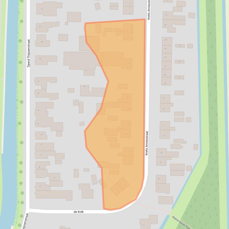 Kaart van postcodegebied 9078VJ.