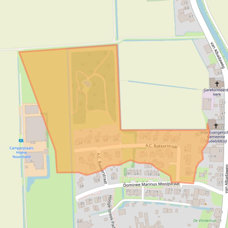 Kaart van postcodegebied 9078VZ.