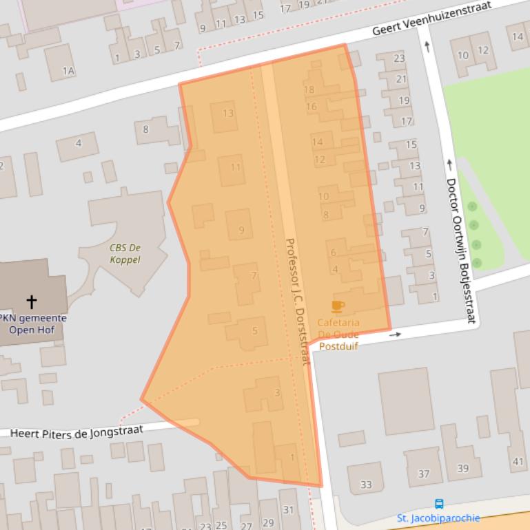 Kaart van postcodegebied 9079KR.