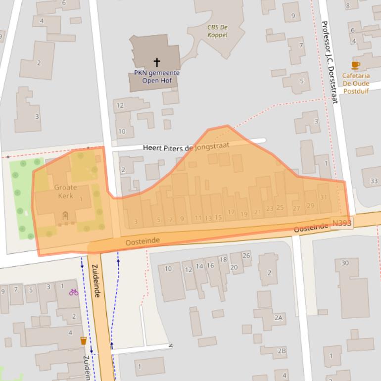 Kaart van postcodegebied 9079KZ.