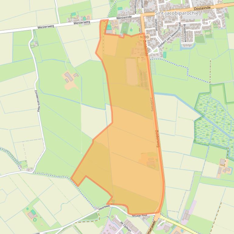 Kaart van postcodegebied 9079LP.