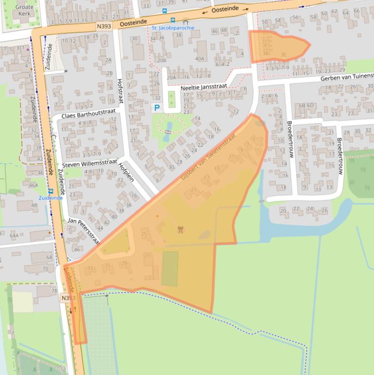 Kaart van postcodegebied 9079LV.