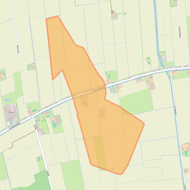 Kaart van postcodegebied 9079NC.