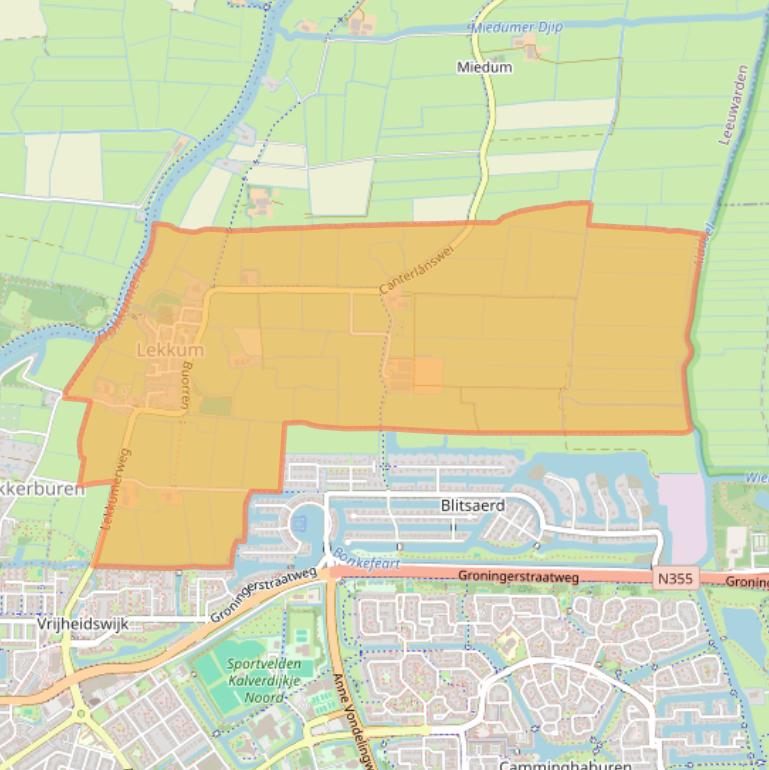Kaart van postcodegebied 9081.