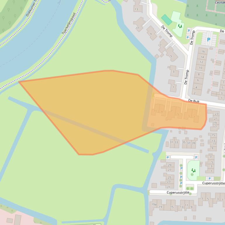 Kaart van postcodegebied 9081AD.