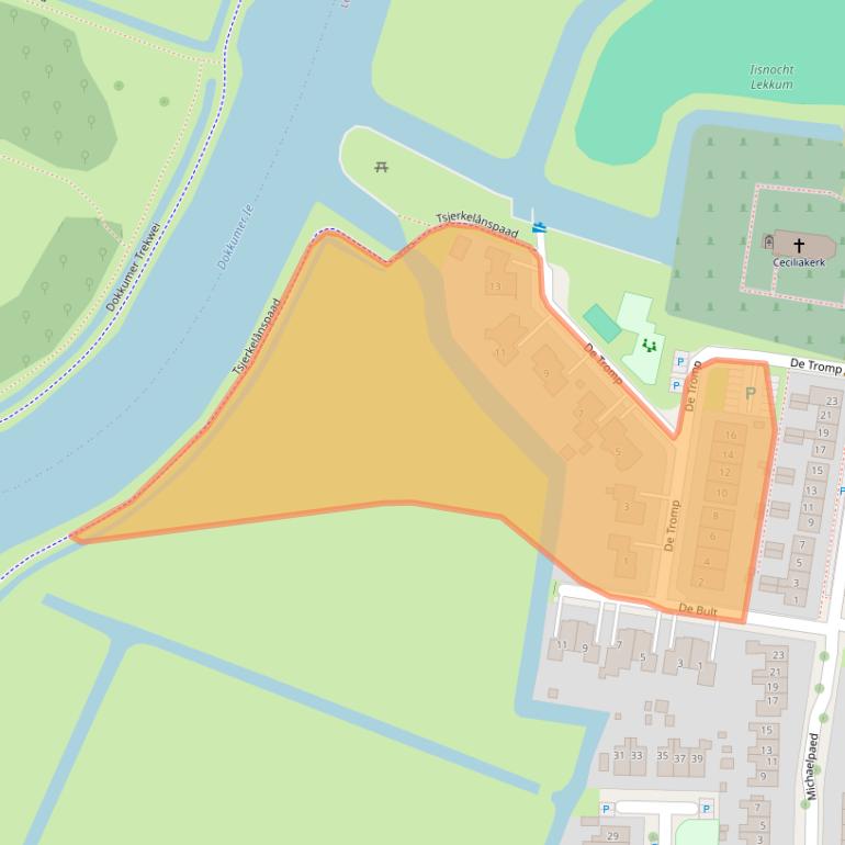 Kaart van postcodegebied 9081AE.