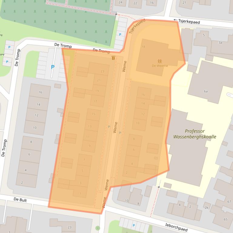 Kaart van postcodegebied 9081AS.