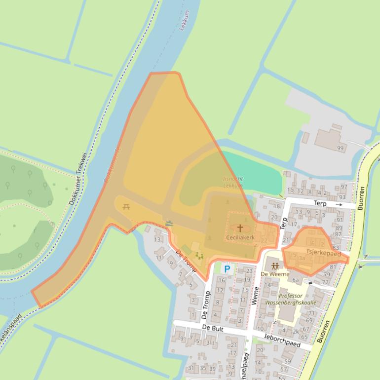 Kaart van postcodegebied 9081AT.