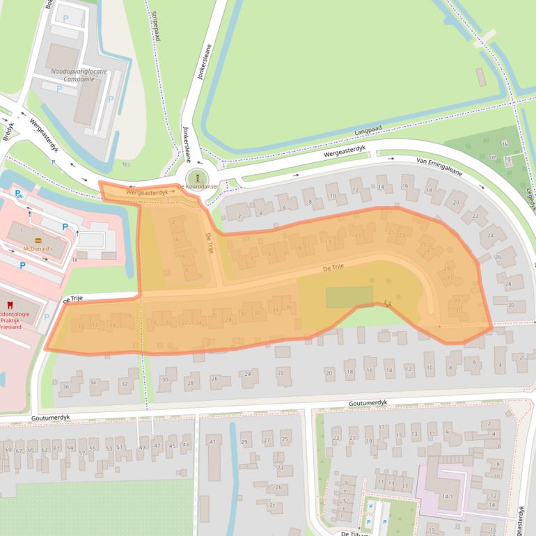 Kaart van postcodegebied 9084AP.