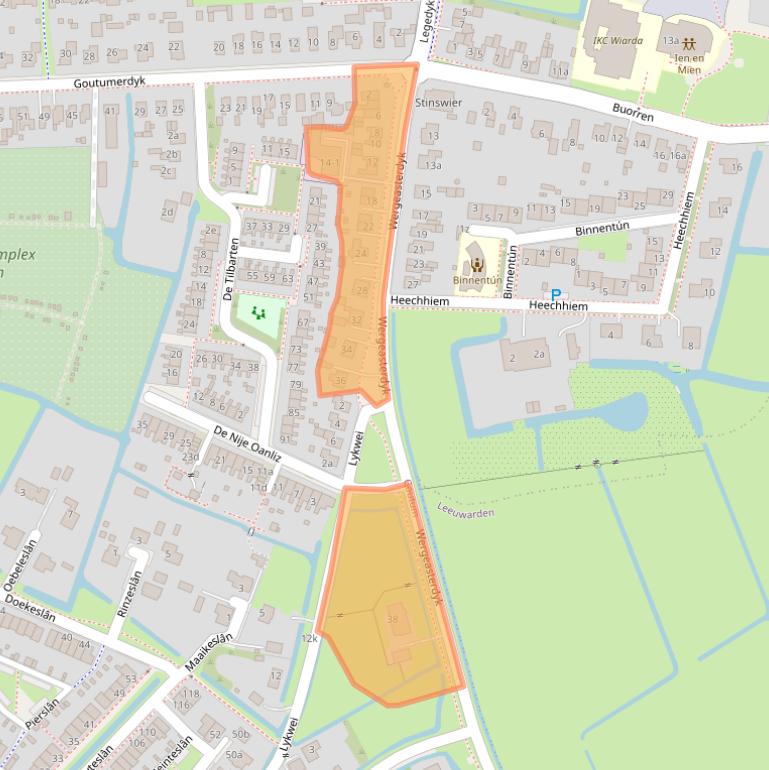 Kaart van postcodegebied 9084AT.