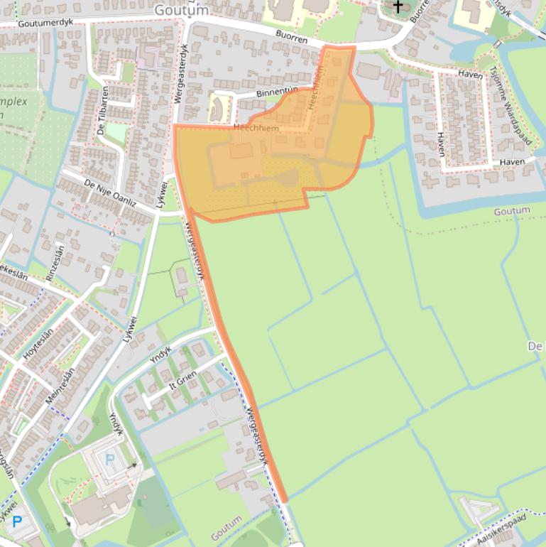 Kaart van postcodegebied 9084BA.