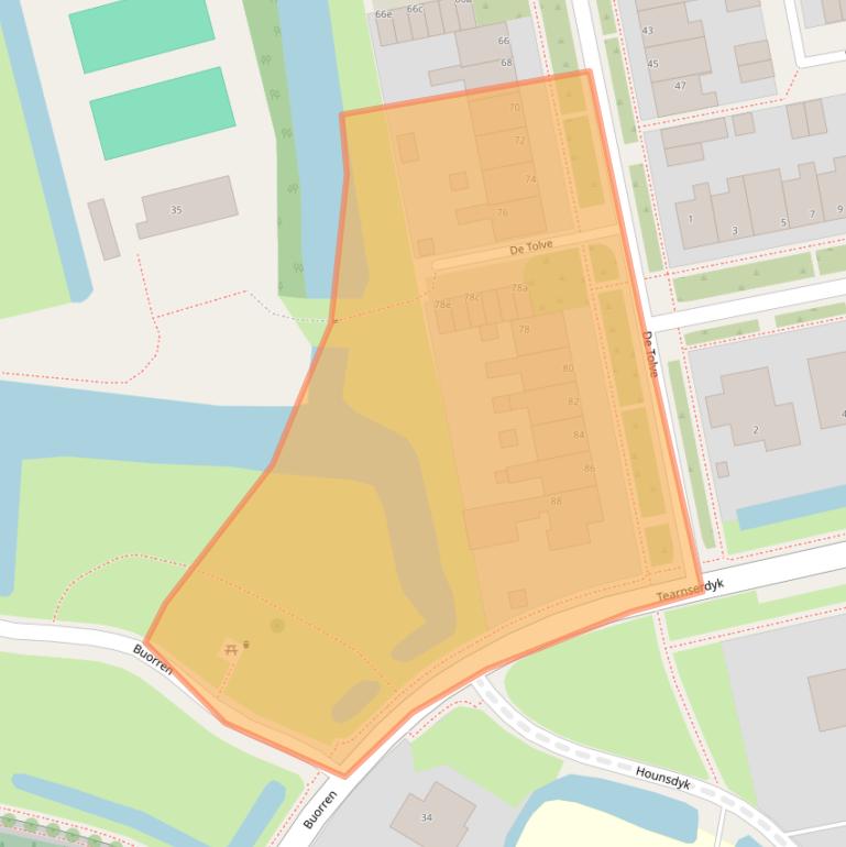 Kaart van postcodegebied 9084BL.