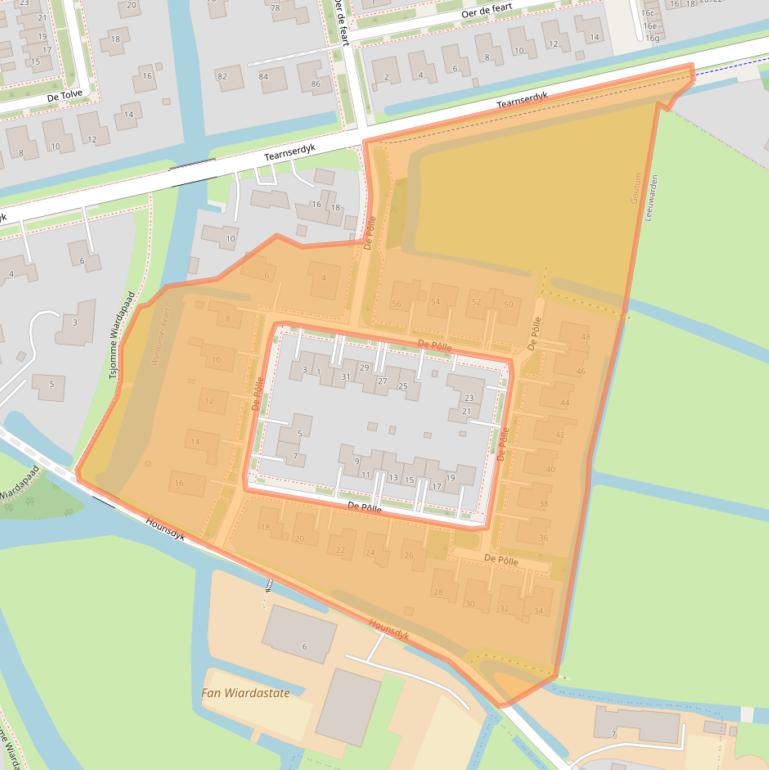 Kaart van postcodegebied 9084BT.