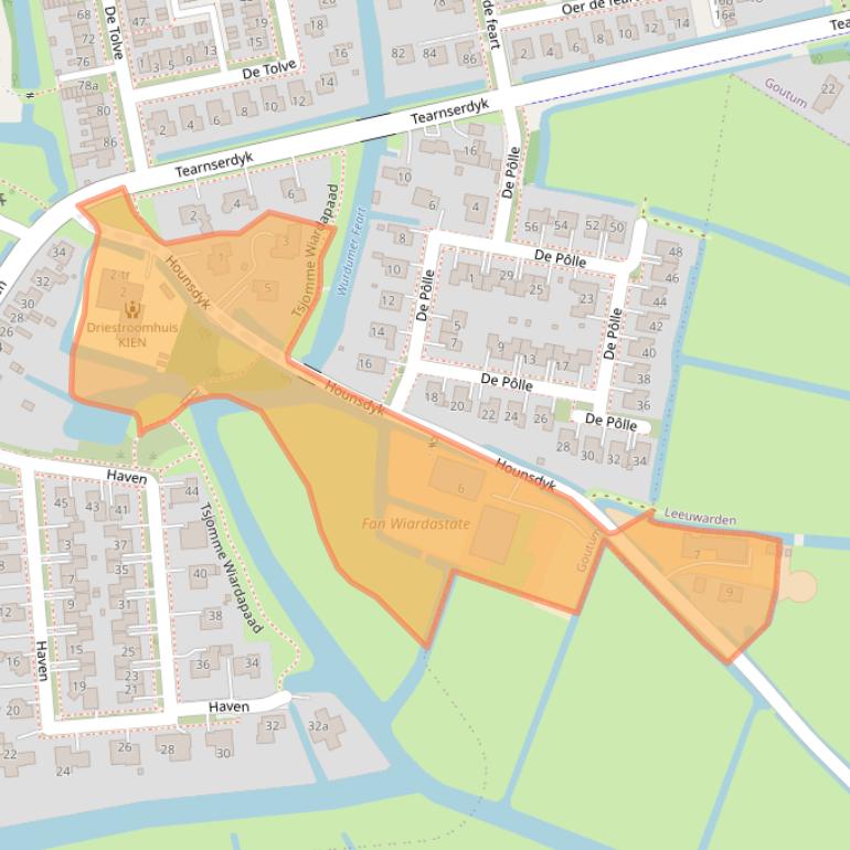 Kaart van postcodegebied 9084BV.