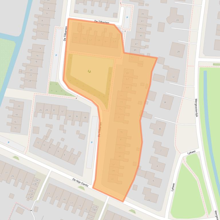 Kaart van postcodegebied 9084CC.