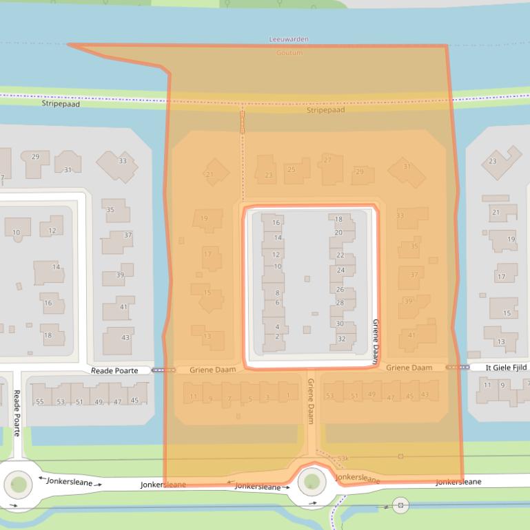 Kaart van postcodegebied 9084DG.
