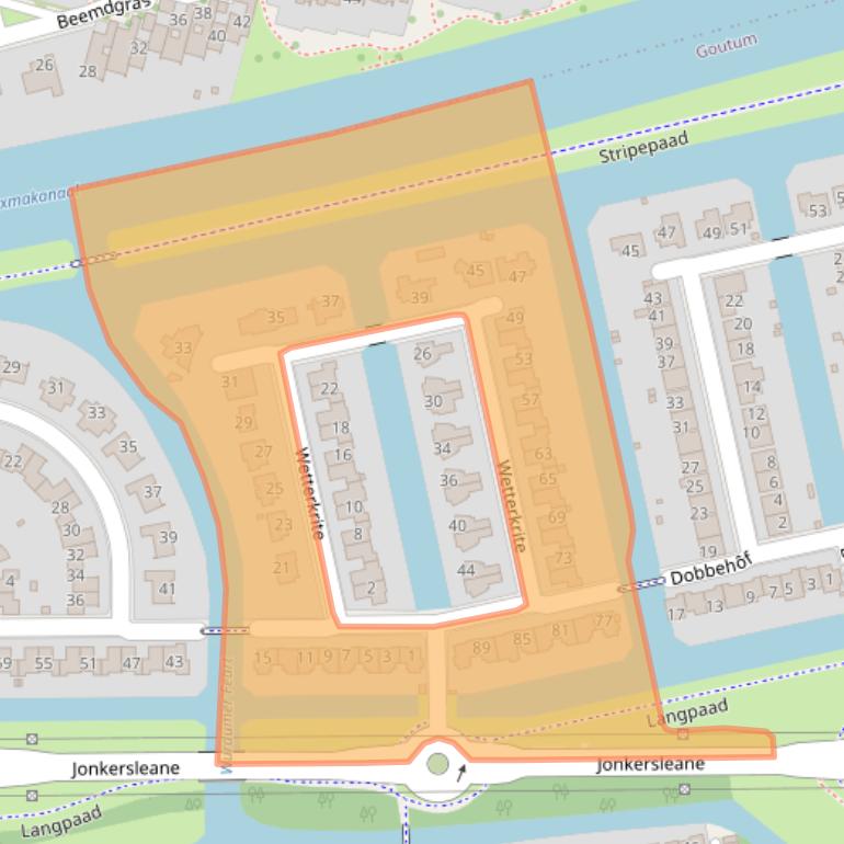 Kaart van postcodegebied 9084DN.