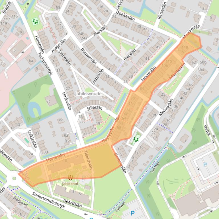 Kaart van postcodegebied 9084ED.