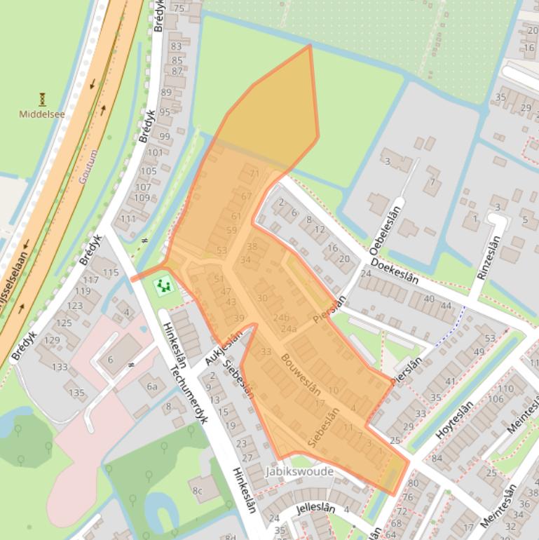 Kaart van postcodegebied 9084EH.