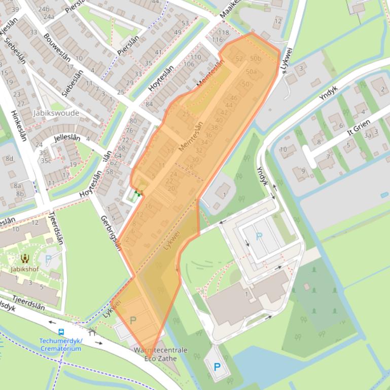 Kaart van postcodegebied 9084EJ.